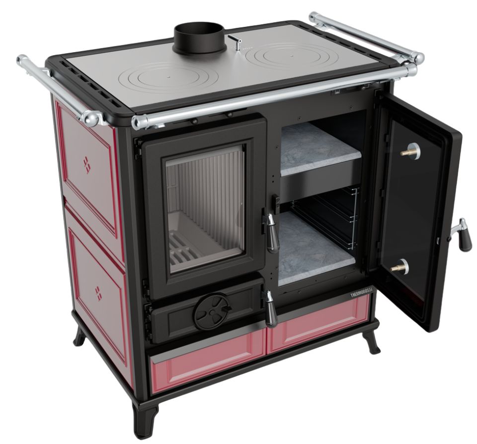 Cuisinière à bois en céramique - THERMOROSSI Melissa Evo Maiolica 7.8 kW